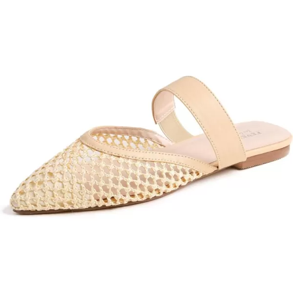 FEVERSOLE Pointed Toe Casual Slingback Flat Mules Women's Fashion Buckle Strap Slide Summer Slippers