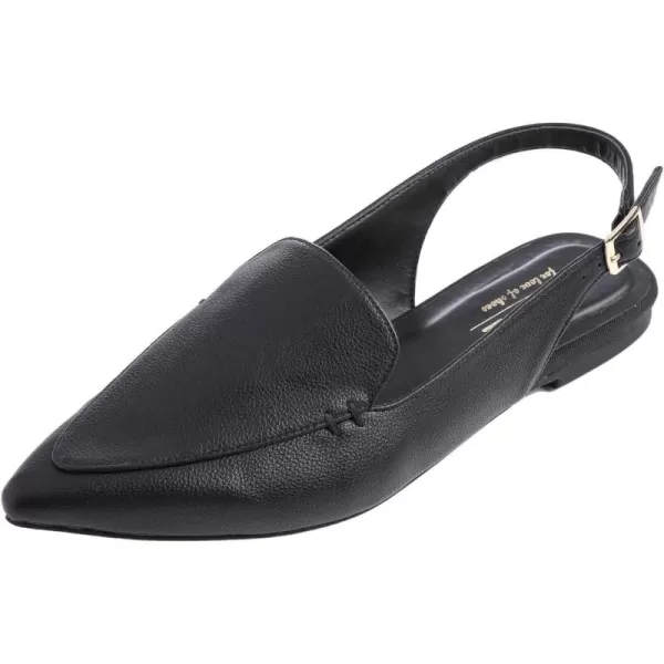 FEVERSOLE Pointed Toe Casual Slingback Flat Mules Women's Fashion Buckle Strap Slide Summer Slippers