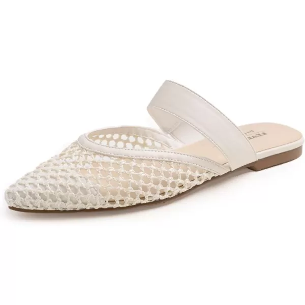 FEVERSOLE Pointed Toe Casual Slingback Flat Mules Women's Fashion Buckle Strap Slide Summer Slippers