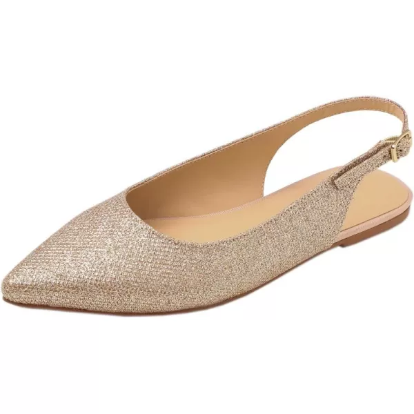 FEVERSOLE Pointed Toe Casual Slingback Flat Mules Women's Fashion Buckle Strap Slide Summer Slippers