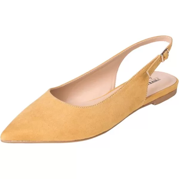 FEVERSOLE Pointed Toe Casual Slingback Flat Mules Women's Fashion Buckle Strap Slide Summer Slippers