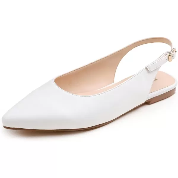 FEVERSOLE Pointed Toe Casual Slingback Flat Mules Women's Fashion Buckle Strap Slide Summer Slippers