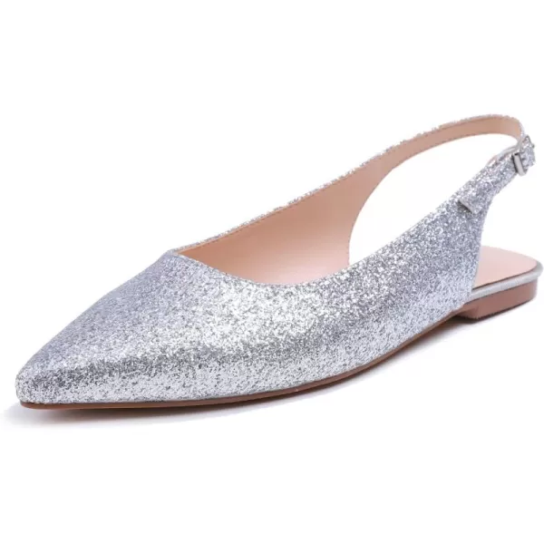 FEVERSOLE Pointed Toe Casual Slingback Flat Mules Women's Fashion Buckle Strap Slide Summer Slippers