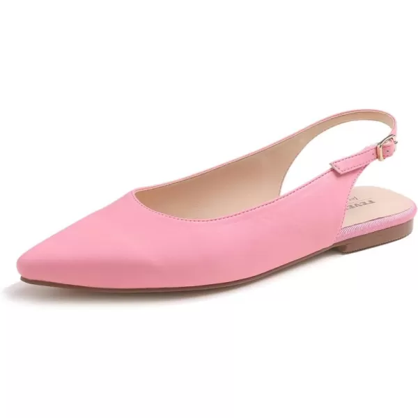 FEVERSOLE Pointed Toe Casual Slingback Flat Mules Women's Fashion Buckle Strap Slide Summer Slippers