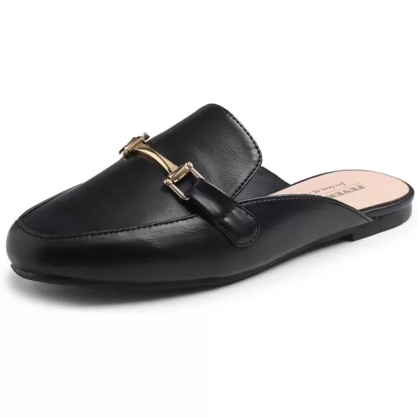 FEVERSOLE Women's Fashion Deco Mules Slip On Backless Slide Flats