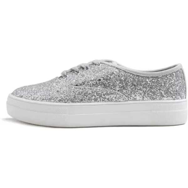 FEVERSOLE Women's Fashion Dress Sneakers Party Bling Casual Flats Embellished Shoes
