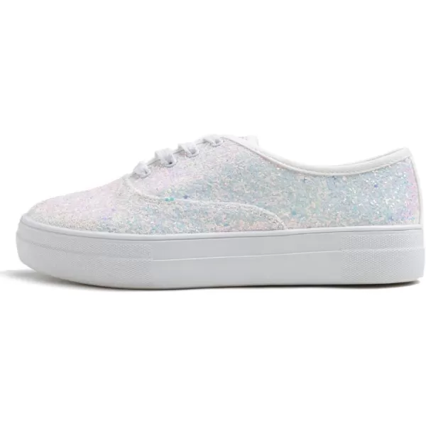 FEVERSOLE Women's Fashion Dress Sneakers Party Bling Casual Flats Embellished Shoes