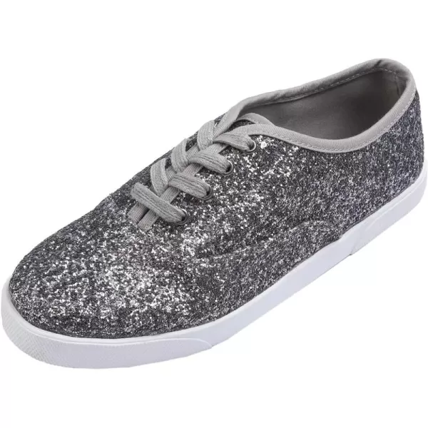 FEVERSOLE Women's Fashion Dress Sneakers Party Bling Casual Flats Embellished Shoes