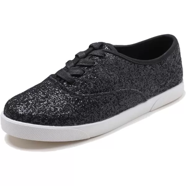 FEVERSOLE Women's Fashion Dress Sneakers Party Bling Casual Flats Embellished Shoes