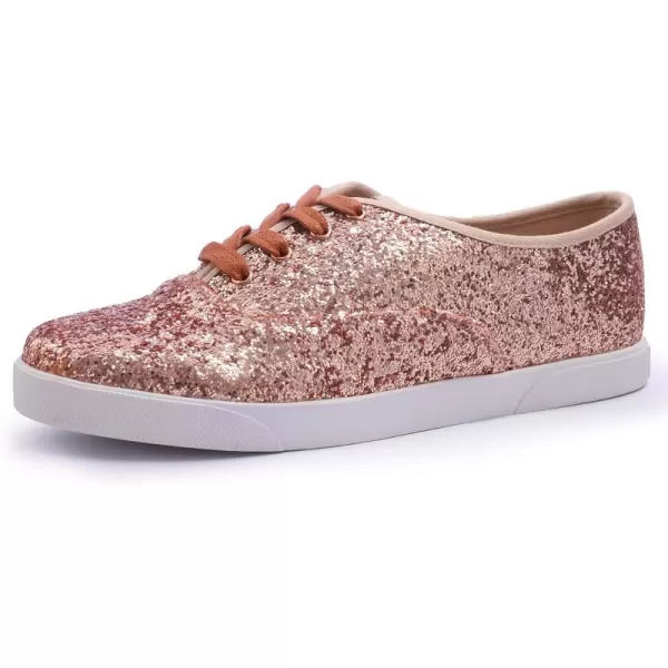 FEVERSOLE Women's Fashion Dress Sneakers Party Bling Casual Flats Embellished Shoes