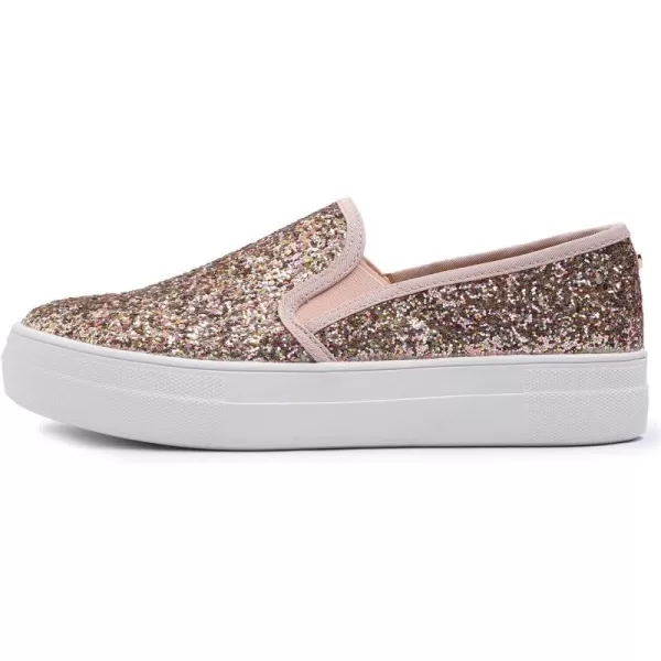 FEVERSOLE Women's Fashion Slip On Sneaker Casual Platform Loafers