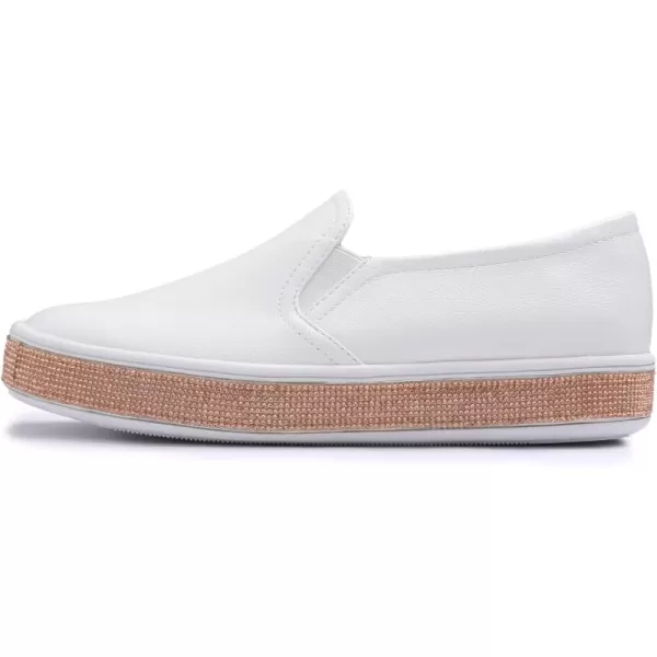 FEVERSOLE Women's Fashion Sparkle Platform Rhinestone Party Holiday Wedding Sneakers