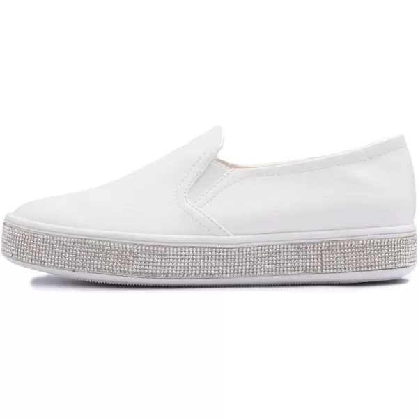 FEVERSOLE Women's Fashion Sparkle Platform Rhinestone Party Holiday Wedding Sneakers