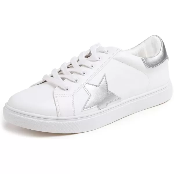 FEVERSOLE Women's Featured PU Leather Colorful Lace-Up Sneaker
