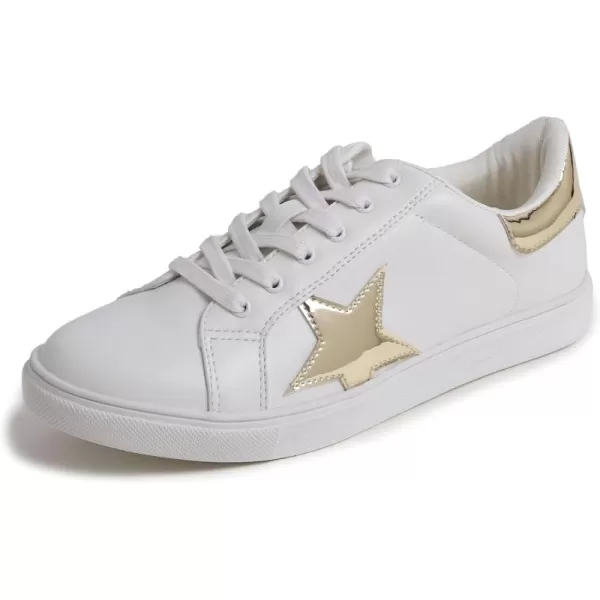 FEVERSOLE Women's Featured PU Leather Colorful Lace-Up Sneaker