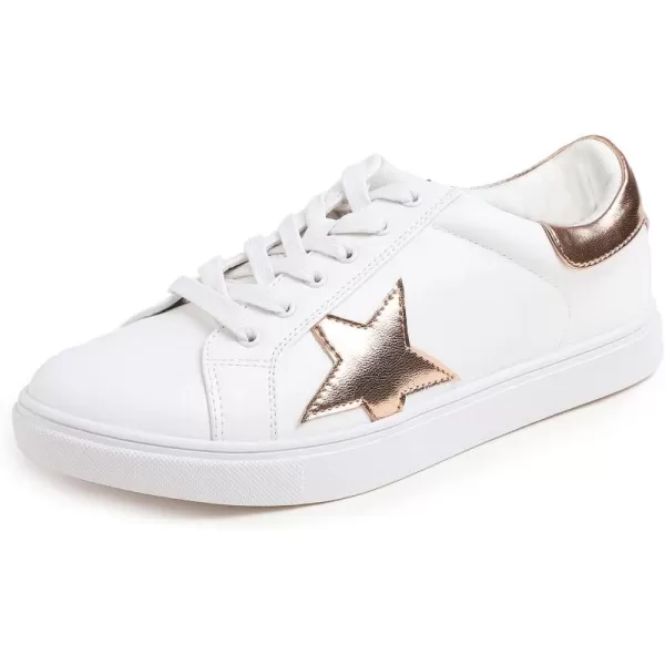 FEVERSOLE Women's Featured PU Leather Colorful Lace-Up Sneaker