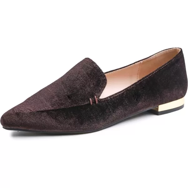 FEVERSOLE Women's Loafer Flat Pointed Deco Low Heel Fashion Slip On Dress Driving Office Shoes