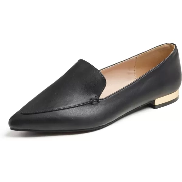 FEVERSOLE Women's Loafer Flat Pointed Deco Low Heel Fashion Slip On Dress Driving Office Shoes
