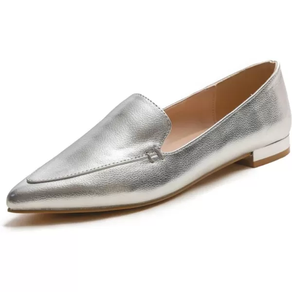 FEVERSOLE Women's Loafer Flat Pointed Deco Low Heel Fashion Slip On Dress Driving Office Shoes