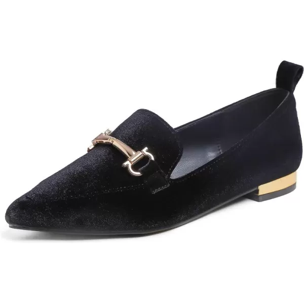FEVERSOLE Women's Loafer Flat Pointed Deco Low Heel Fashion Slip On Dress Driving Office Shoes