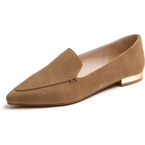 FEVERSOLE Women's Loafer Flat Pointed Deco Low Heel Fashion Slip On Dress Driving Office Shoes