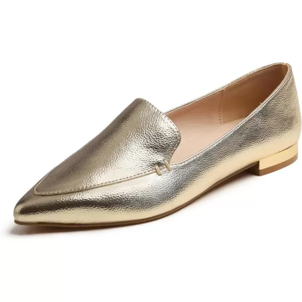 FEVERSOLE Women's Loafer Flat Pointed Deco Low Heel Fashion Slip On Dress Driving Office Shoes