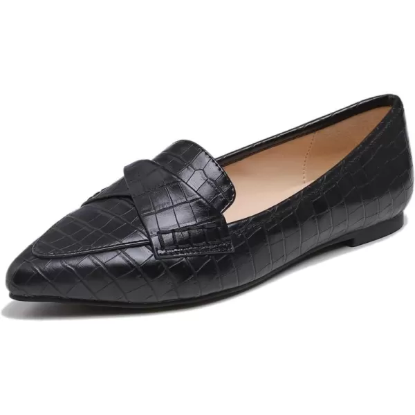 FEVERSOLE Women's Loafer Flat Pointed Fashion Slip On Comfort Driving Office Shoes