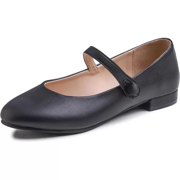FEVERSOLE Women's Mary Jane Fashion Round Toe Easy Buckle Slip On Flats