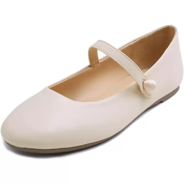 FEVERSOLE Women's Mary Jane Fashion Round Toe Easy Buckle Slip On Flats