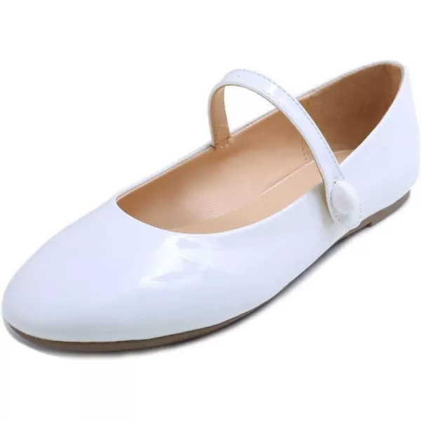 FEVERSOLE Women's Mary Jane Fashion Round Toe Easy Buckle Slip On Flats