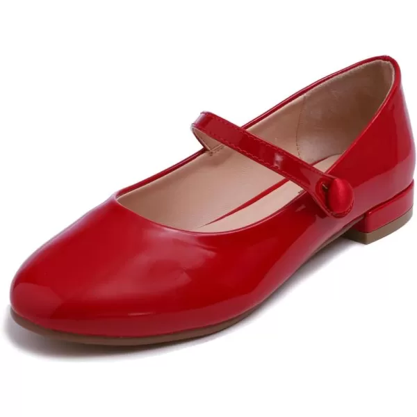 FEVERSOLE Women's Mary Jane Fashion Round Toe Easy Buckle Slip On Flats