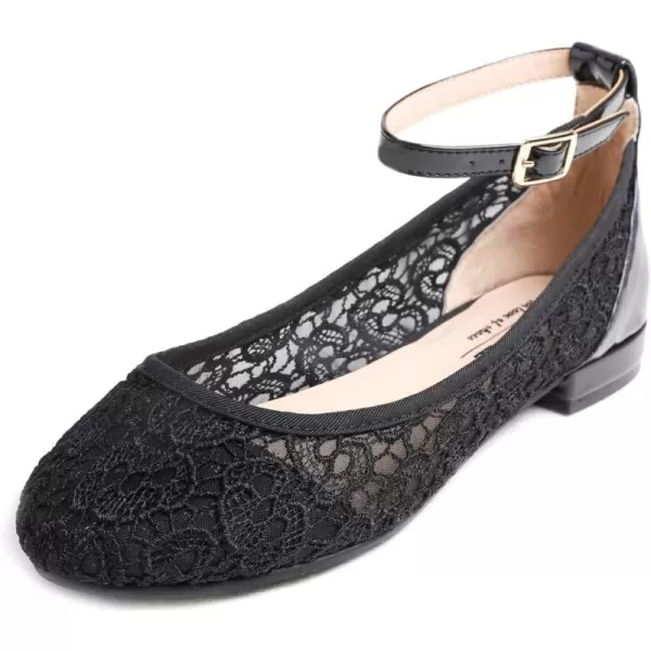 FEVERSOLE Women's Mary Jane Fashion Round Toe Easy Buckle Slip On Flats