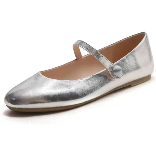 FEVERSOLE Women's Mary Jane Fashion Round Toe Easy Buckle Slip On Flats