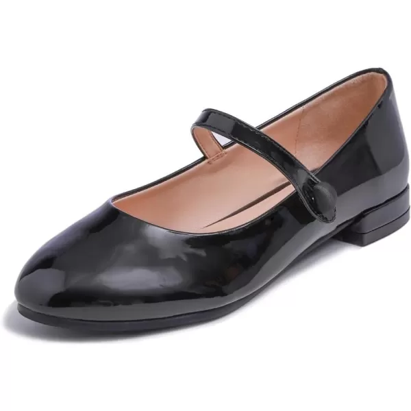 FEVERSOLE Women's Mary Jane Fashion Round Toe Easy Buckle Slip On Flats