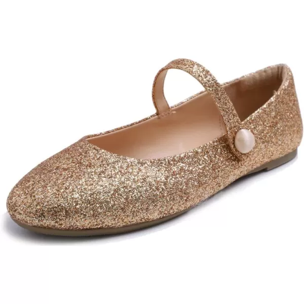 FEVERSOLE Women's Mary Jane Fashion Round Toe Easy Buckle Slip On Flats