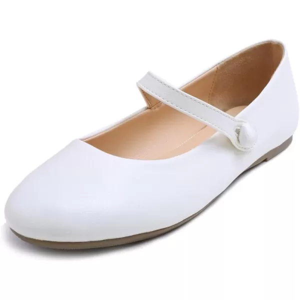 FEVERSOLE Women's Mary Jane Fashion Round Toe Easy Buckle Slip On Flats