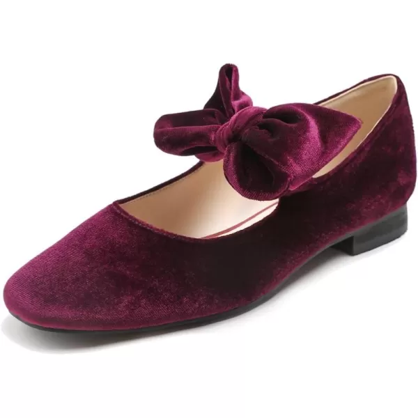 FEVERSOLE Women's Mary Jane Fashion Square Toe Easy Buckle Low Heel Slip On Flats