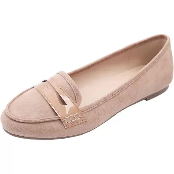 FEVERSOLE Women's Penny Loafer Round Toe Casual Flat Shoes