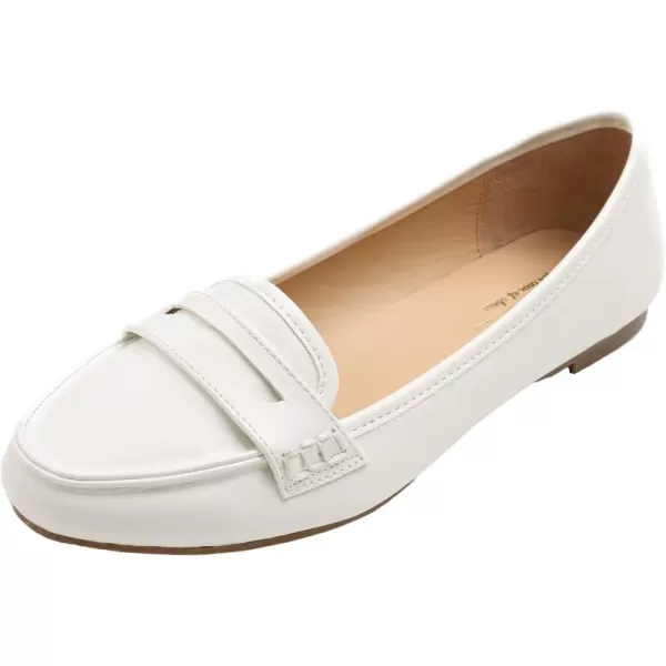 FEVERSOLE Women's Penny Loafer Round Toe Casual Flat Shoes