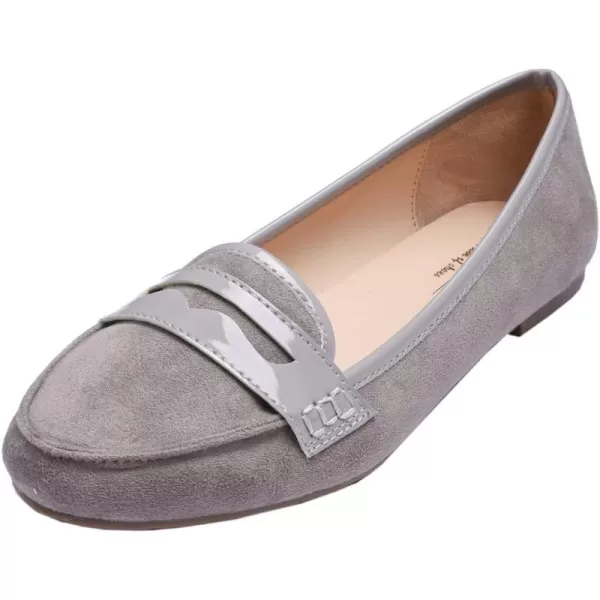 FEVERSOLE Women's Penny Loafer Round Toe Casual Flat Shoes