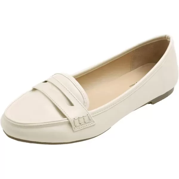 FEVERSOLE Women's Penny Loafer Round Toe Casual Flat Shoes