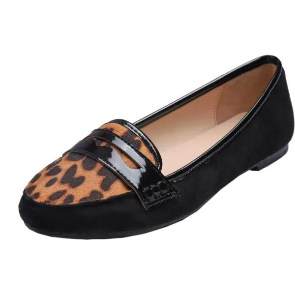 FEVERSOLE Women's Penny Loafer Round Toe Casual Flat Shoes