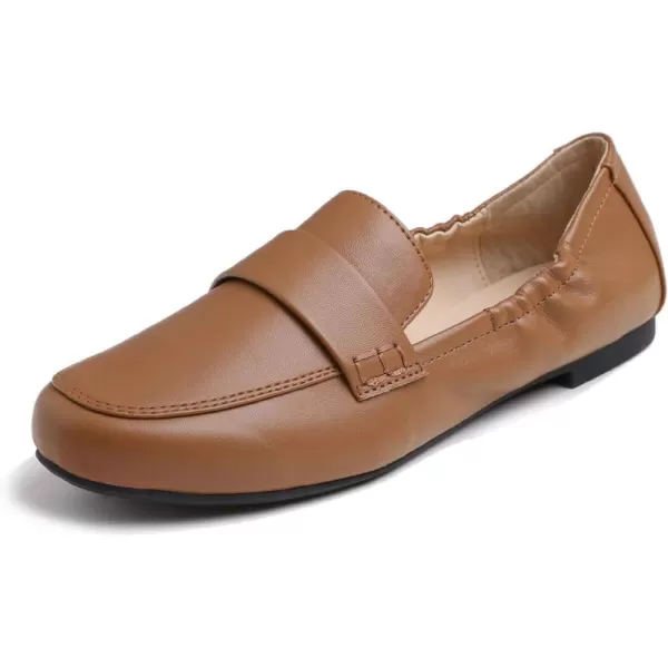 FEVERSOLE Women's Penny Loafer Round Toe Casual Flat Shoes