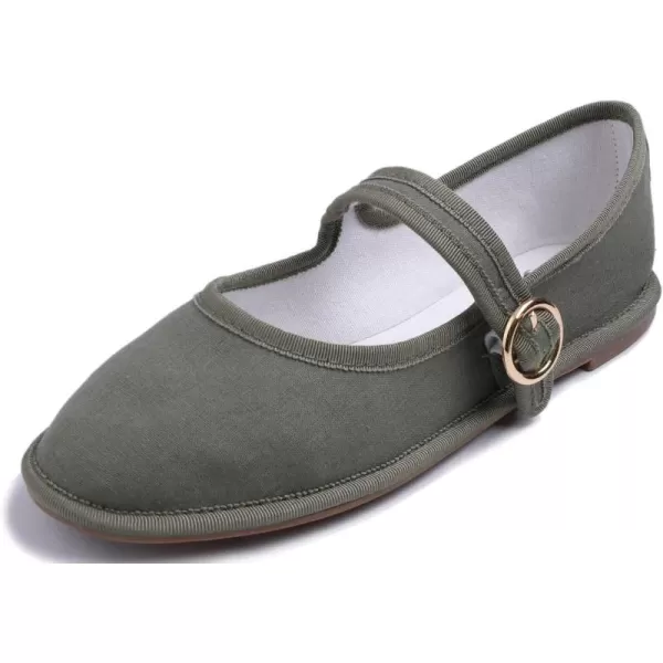 FEVERSOLE Women's Soft Breathable Mary Jane Memory Foam Cushioned Comfort Round Toe Metal Buckle Flats Walking Shoes
