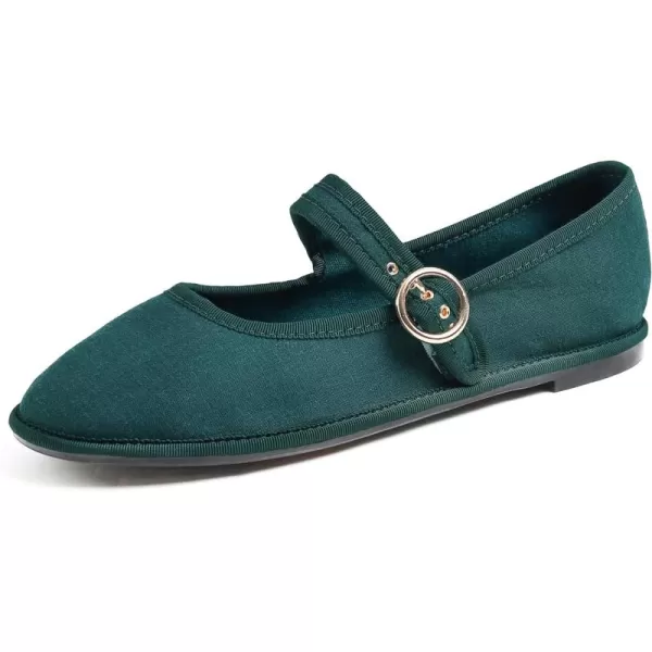 FEVERSOLE Women's Soft Breathable Mary Jane Memory Foam Cushioned Comfort Round Toe Metal Buckle Flats Walking Shoes