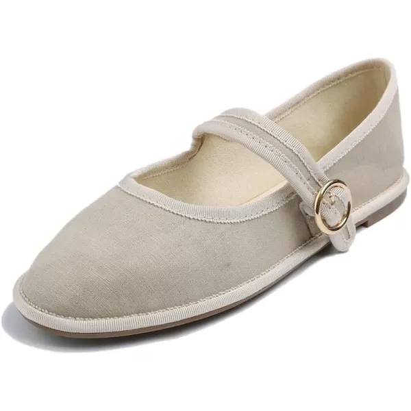 FEVERSOLE Women's Soft Breathable Mary Jane Memory Foam Cushioned Comfort Round Toe Metal Buckle Flats Walking Shoes