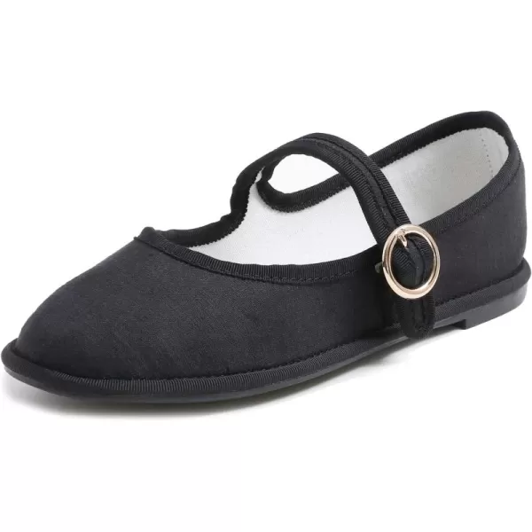 FEVERSOLE Women's Soft Breathable Mary Jane Memory Foam Cushioned Comfort Round Toe Metal Buckle Flats Walking Shoes