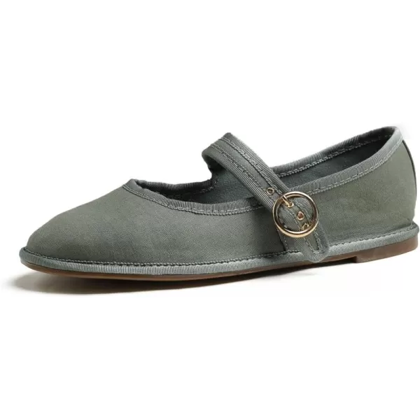 FEVERSOLE Women's Soft Breathable Mary Jane Memory Foam Cushioned Comfort Round Toe Metal Buckle Flats Walking Shoes