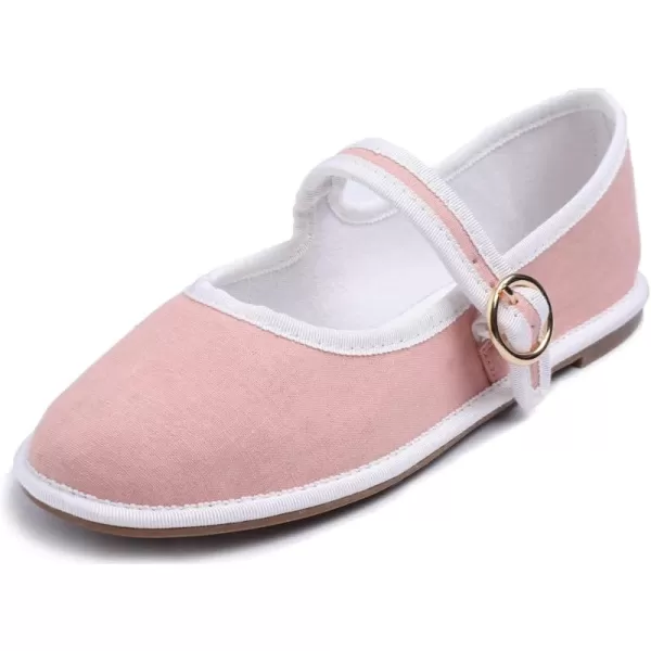FEVERSOLE Women's Soft Breathable Mary Jane Memory Foam Cushioned Comfort Round Toe Metal Buckle Flats Walking Shoes