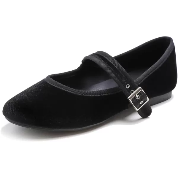 FEVERSOLE Women's Soft Cushion Extra Padded Comfort Round Toe Mary Jane Metal Buckle Fashion Ballet Flats Walking Shoes